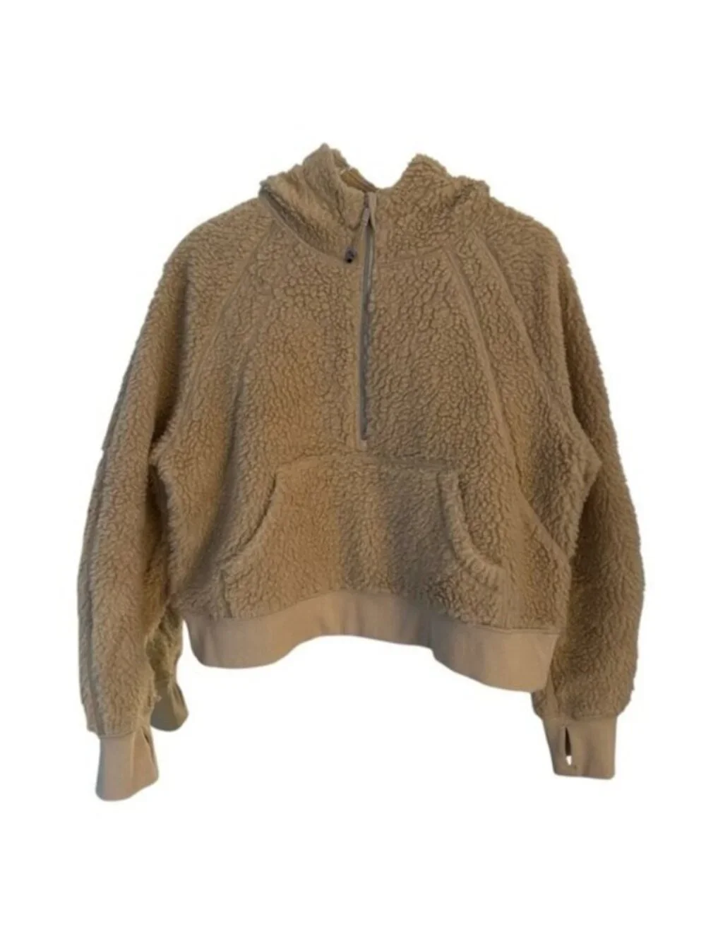 Lululemon Athletica | Tan Sherpa Oversized Scuba Hoodie Size M/L